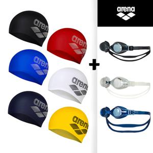 아레나 넓은시야 수경 실리콘 수모세트(수영안경 모자