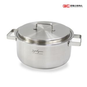 한일스텐레스 제피로스 인덕션냄비 통5중 304스텐 냄비 양수 24cm
