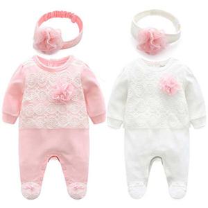 [엠케이] 부띠끄코사지 유아 긴팔 우주복 헤어밴드세트 320178