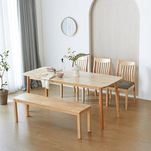 베스트리빙 아슬란 제시 6인(1800) 원목 테이블 식탁 세트/원목벤치형