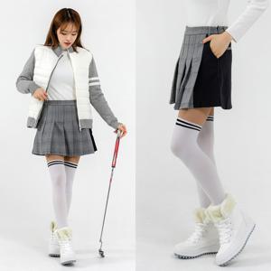 [GS]클라우스 여성 안감기모 주름 체크 큐롯 스커트 KL1467