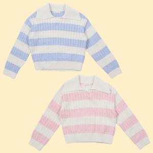 로엠걸즈오픈 카라형 스웨터 티셔츠RGKA2413P