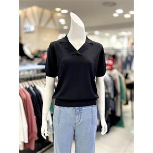 소고 세이브존01 오픈 카라 반팔 니트 티셔츠 AJ2TA19