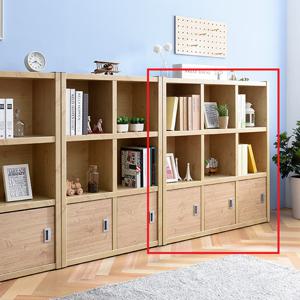 JS가구 벨로 4R 3단 낮은 도어 책장