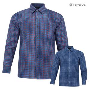 페라어스 남성 쿨 시스루 체크 오픈 카라셔츠 CTM4DJ2177