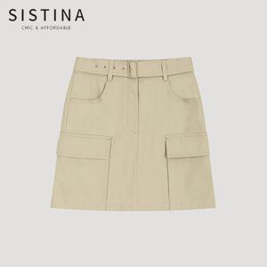 [SISTINA] 인기 벨티드 카고 미니 스커트_AWWSKO21010_BE