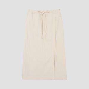[UNIT]허리 스트링 에이치라인 스커트 [UFJWBS287N-BEIGE]