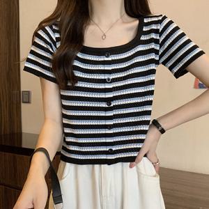 여성 시원한 스트라이프 반팔티 LK-T024