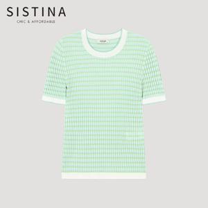 [SISTINA] 인기 슬림 리브 반팔 니트_ASKPOO21580_MI