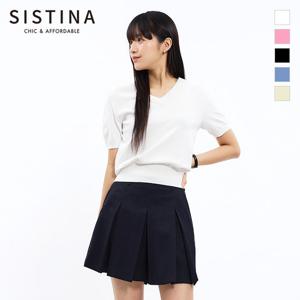 [SISTINA] 인기 데일리 브이넥 반팔 니트_ASKPOO21630