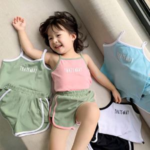 [엠케이] OKAY 배색 아동 나시 반바지 상하세트 205415