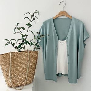 샵앤) 여성 루즈핏 여름 무지 니트 가디건 BONG-WCD-3389-민트