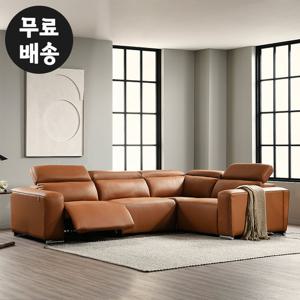 로빈 리클라이너 가죽 5인용 코너형 소파(브라운)