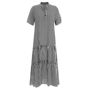 샵앤) 차이나카라 단추 스트링 캉캉 롱원피스PIC-WDR-12071-블랙