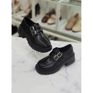 한슈 세이브존07 버클 청키미들힐 로퍼 6cm HS69910op