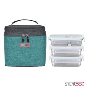 스텐락 퓨어 직사각 도시락 3단 중