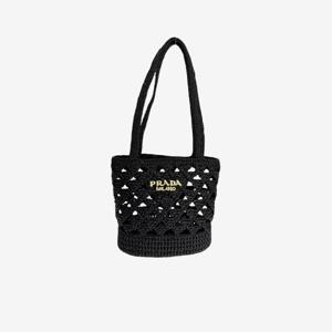 프라다 우븐 크로셰 토트백 블랙 여성 1BG494 2M2T F0ES7
