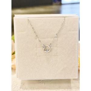 미니골드 14K 18K (미니 다이아몬드)듀오 링크 다이아 목걸이 NNKS4019L