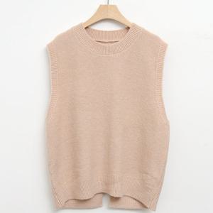 샵앤) 여성 간절기 뒷여밈 단추 니트 조끼 SIU-WVS-3681-핑크