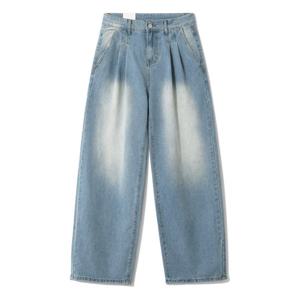 [엠엔씨][MNC] 브러쉬워싱 투턱 와이드핏청바지 (MDIP592JM)