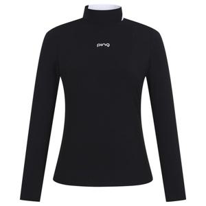 [핑골프][양말증정]여성 배색 솔리드 반목 긴팔 이너 티셔츠 121D3TI051_BK