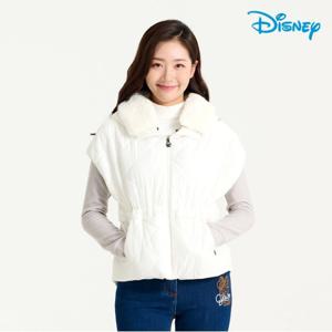 [디즈니골프] 여성 퀼팅 허리스트링 패딩 후드 조끼 베스트 DN4LJV036