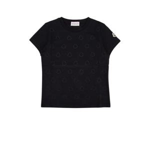 몽클레어 주니어 키즈 블랙 반팔 티셔츠 8C0002583907 999