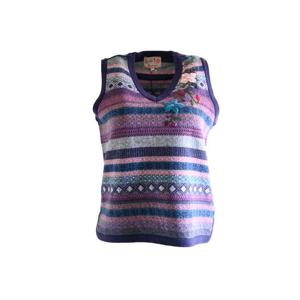 [비꼴리끄(여성)]캐시 울 자카드조직 V넥 조끼 B244KV2020