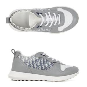 디올 KIDS 그레이 화이트 오블리크 스니커즈 4SBS25SHOB 90B