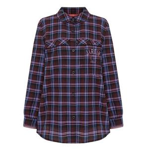 [크로커다일 레이디]포켓자수 체크 아우터형 셔츠 CLDFBL203