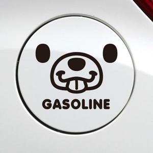메롱곰 가솔린 자동차 주유구스티커-블랙