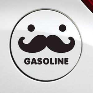 수염 가솔린 자동차 주유구스티커-블랙