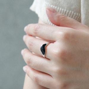 바이데이지 오닉스 원석 라인 실버 반지 Br0334