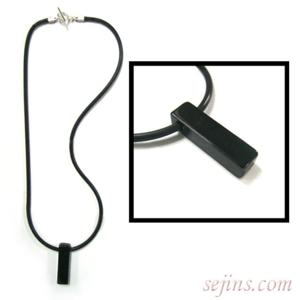 토르마린 실리콘 천연석 건강목걸이(사각형) 24NE-009