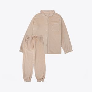 [예스]베이지 MEOW 야옹이 밍크 스판 여성 파자마 YSWNA901