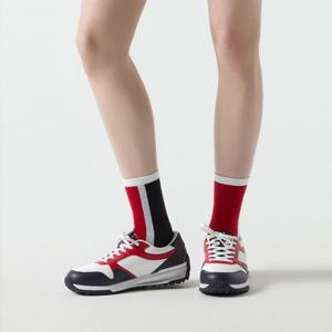 여성 라인 블럭 쿼터 삭스 레드(MQ122LSO13)