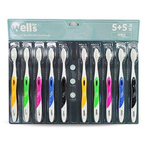 웰스 부드러운 초극세사모 칫솔 라운딩 칫솔 10개입