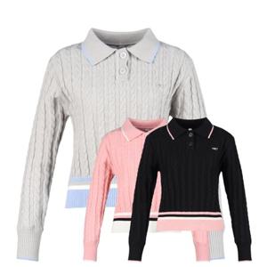 보스케 여성 가을 골프웨어 골프 카라티 방풍 긴팔 니트 L102444