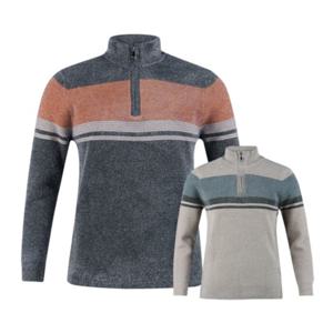 보스케 남성 겨울 골프웨어 골프 반집업 배색 긴팔 니트 L122021