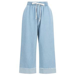 샵앤) 봄신상 여성 밴딩 데님 밑단접이 통 배기핏 청바지 PIC-WPT-20312-연청