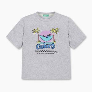 [베네통키즈] 팜비치 그래픽 티셔츠_QATS13531MG