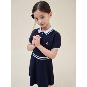 [빈폴키즈] 반소매 피케 원피스 네이비 (BI5371G05R)