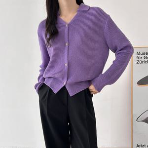 샵앤) 국산 여성 V카라넥 단추 간절기 골지 니트 가디건 21DS-WCD-4234-그린