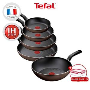[마스터씰 1.3L증정 ] 테팔 인덕션 라이트쿡 5종 풀세트 (팬22/24/28/30+웍28)