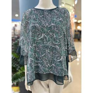 포라리 세이브존05 나염과 무지 조합의 블라우스 SB25021