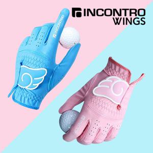 인콘트로 남여공용 엔젤 윙 칼라합피 골프장갑 좌타 우타 파크골프장갑