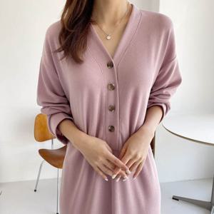 [보리맘]믹스 임부복 단추 수유복 긴팔 수유 원피스 임부복 CH396