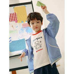 [빈폴키즈] 그래픽 링거 반팔 티셔츠 아이보리 (BI5342U130)