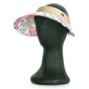 샵앤) 국산 여성 오픈형 형태보존 와이어 꽃무늬 썬캡 모자 KM-WH-0820-화이트