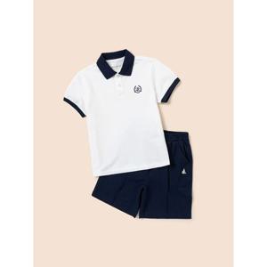 [빈폴키즈] 피케 반팔 상하세트 화이트 (BI5342U121)